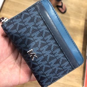 SMALL REAL Michael Kors Blue Green Zipper Wallet